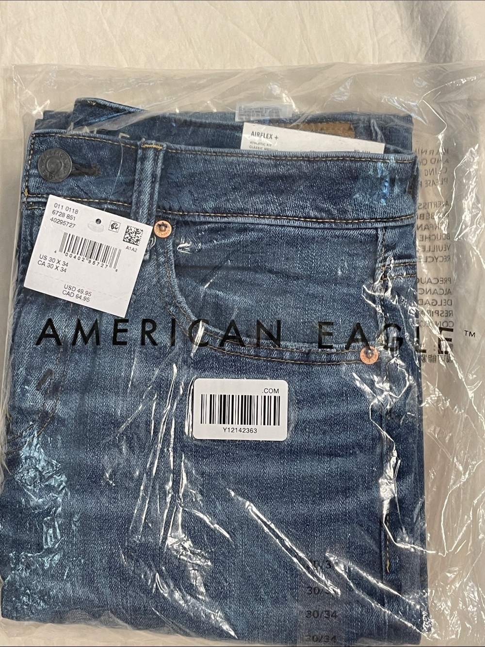 New American Eagle Air+ Flex Athletic Fot Men’s Dark Blue Denim Jeans